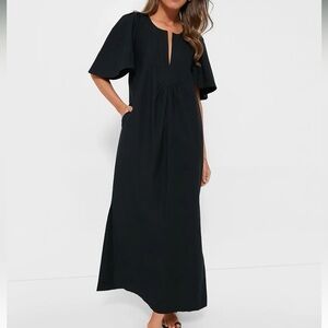 Tuckernuck POMANDER PLACE Black Finley Flutter Sleeve Maxi Dress